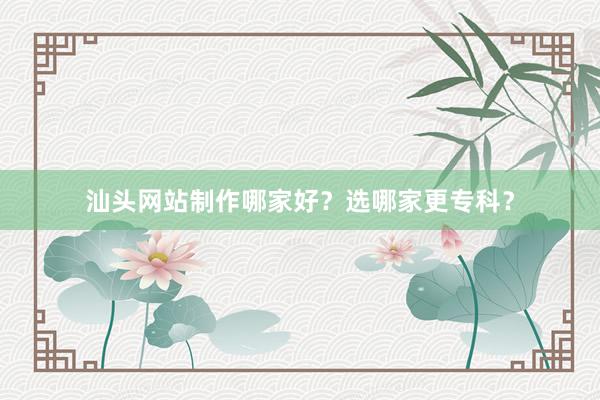 汕头网站制作哪家好？选哪家更专科？